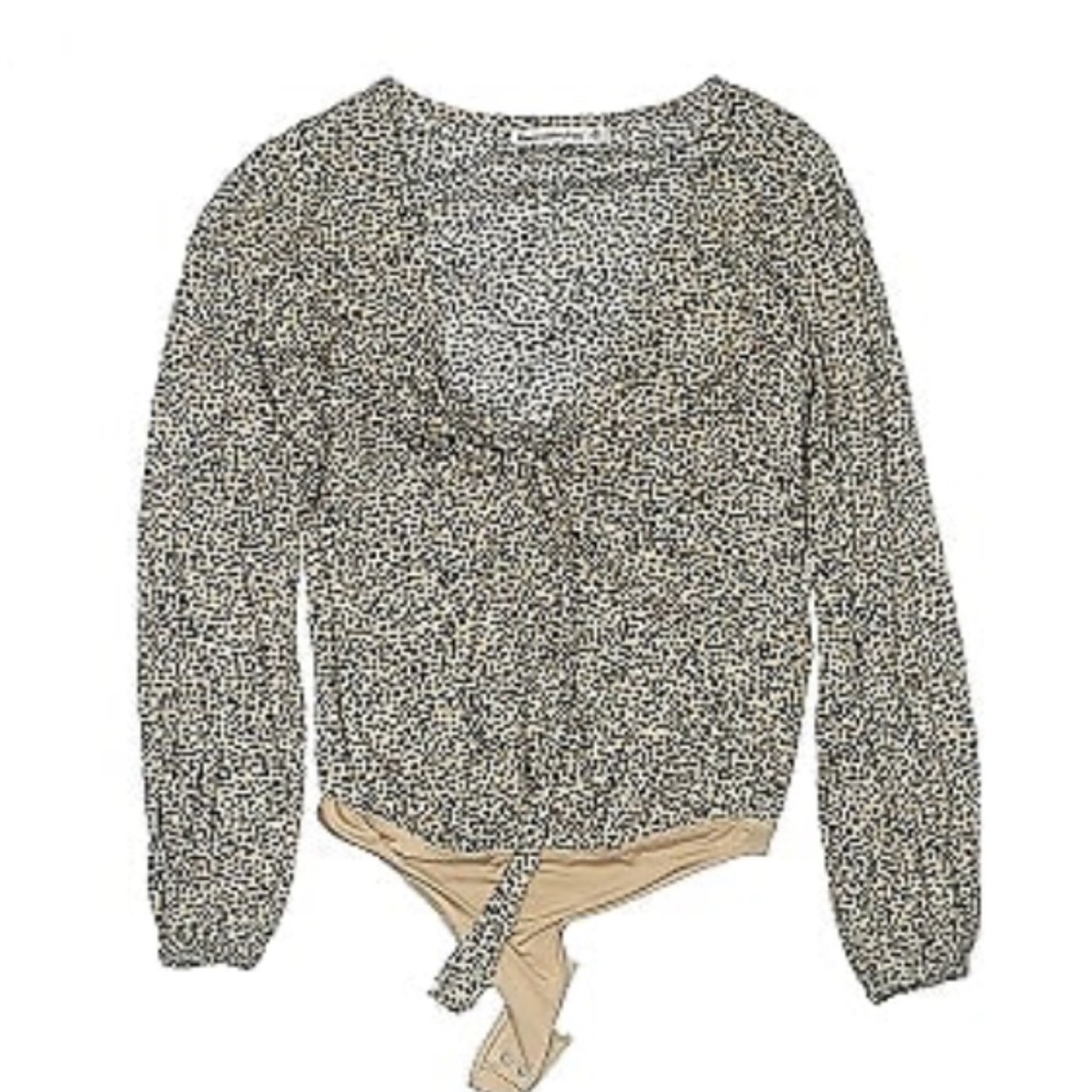 Abercrombie Cheetah Print Front Tie Bodysuit Size Medium